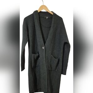 Uniqlo Green Oversized Ribbed Cardigan